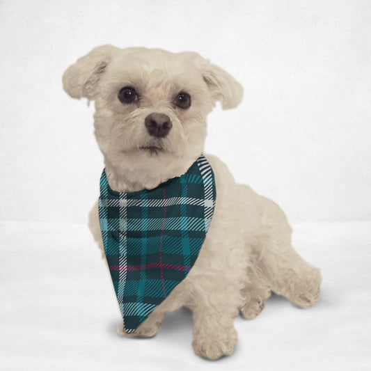 Teal Plaid Pet Bandana